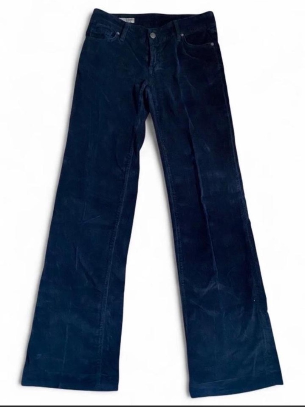 Citizens Of Humanity Birkin Corduroy Pants Sz 25 Low Waist Wide Leg Black Y2K